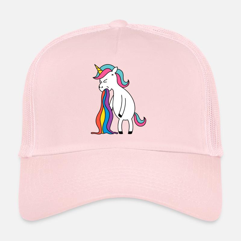 Unicorn rainbow puke. No buck Gagging Trucker Cap