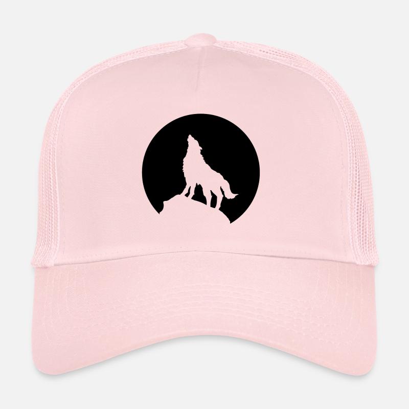 loup - Casquette trucker  - rose pâle