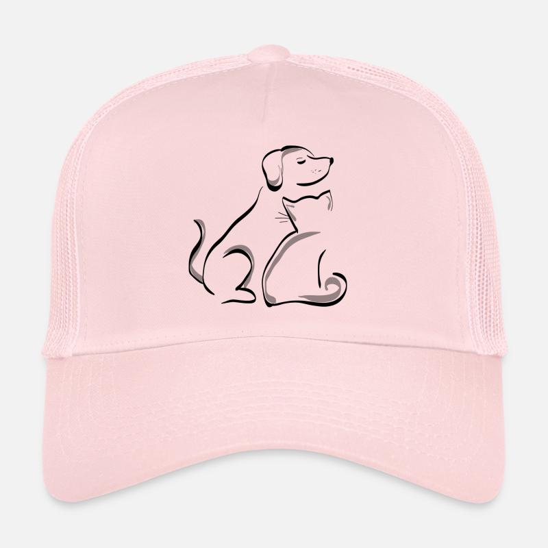 Hund und Katze innig vereint. Geschenkidee Trucker Cap
