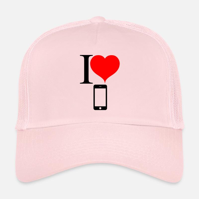 I love Handy und Smartphone - Trucker Cap - Hellrosa