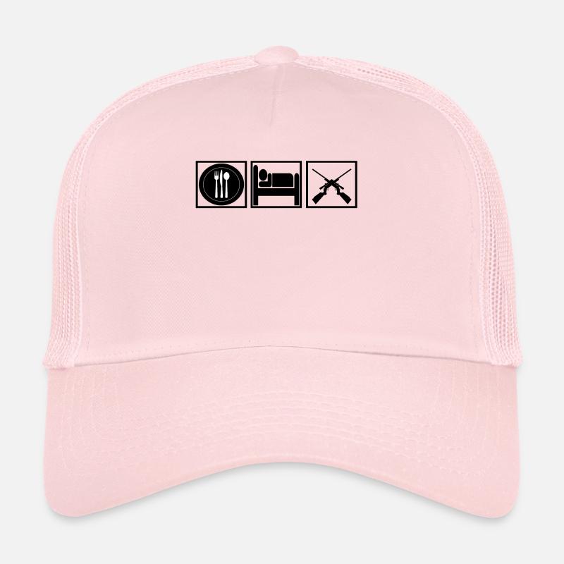 essen schlafen hobby jagen jäger Trucker Cap
