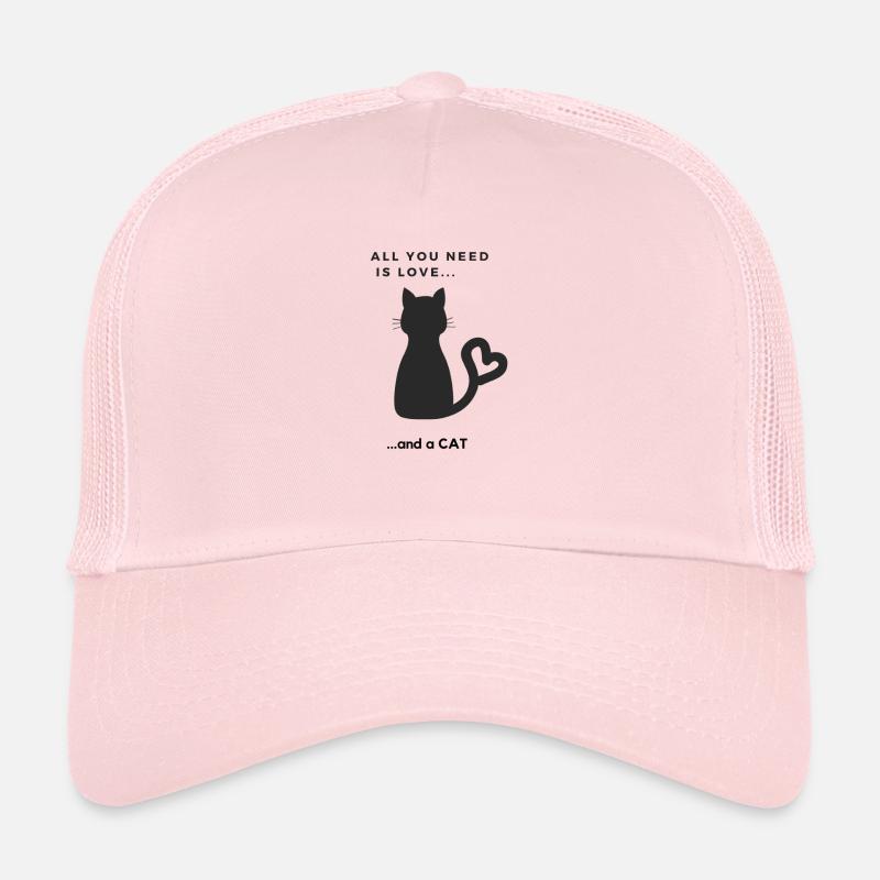 Design Chat doux - Casquette trucker  - rose pâle