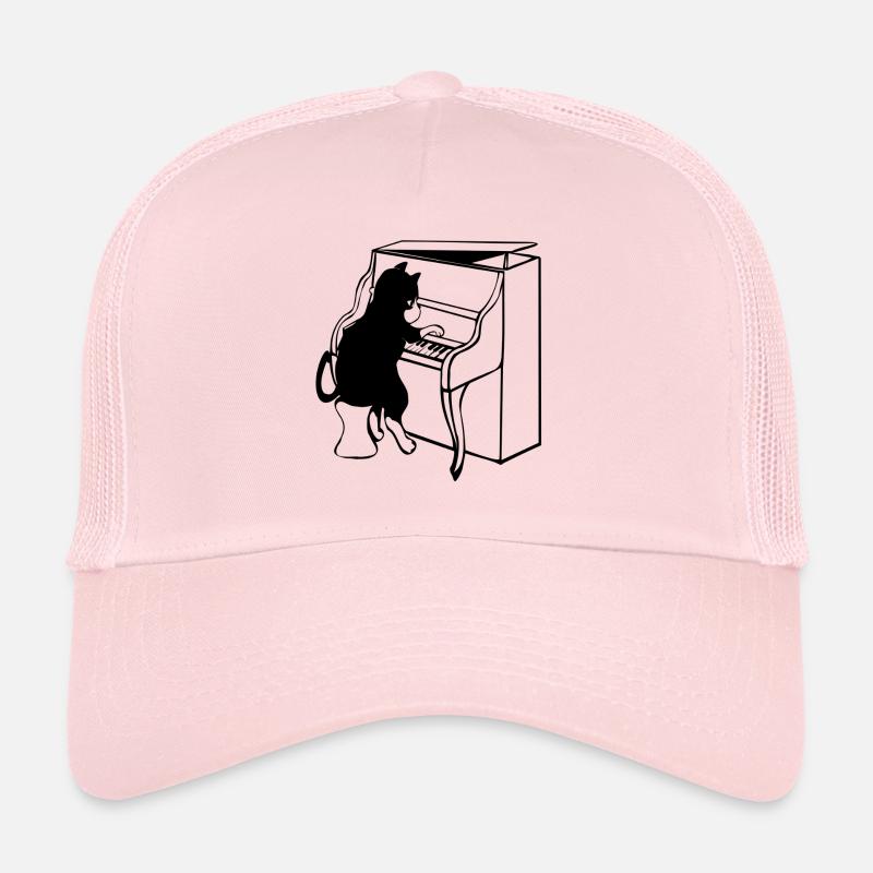Piano Music Cat Casquette trucker 