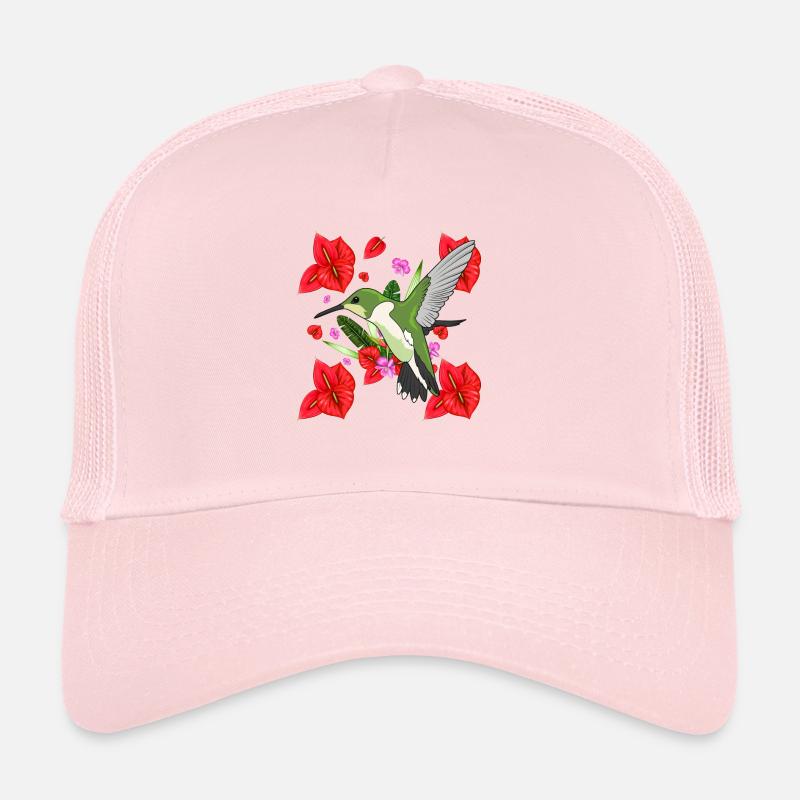 bird and tulips - Trucker Cap - Hellrosa