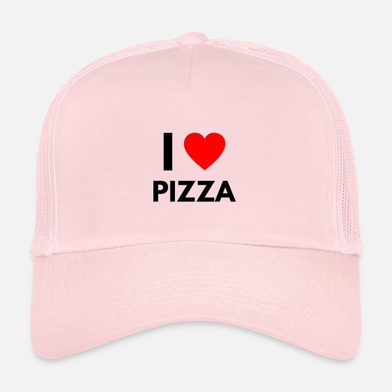 I Love Pizza Gift - Casquette trucker  - rose pâle