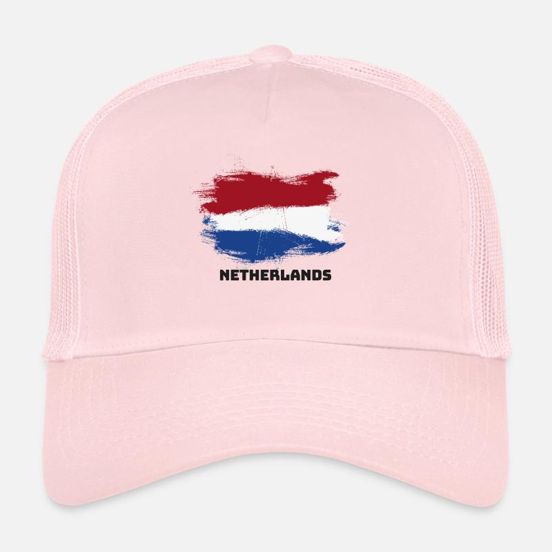 drapeau, bannière Pays-Bas Hollande - Casquette trucker  - rose pâle