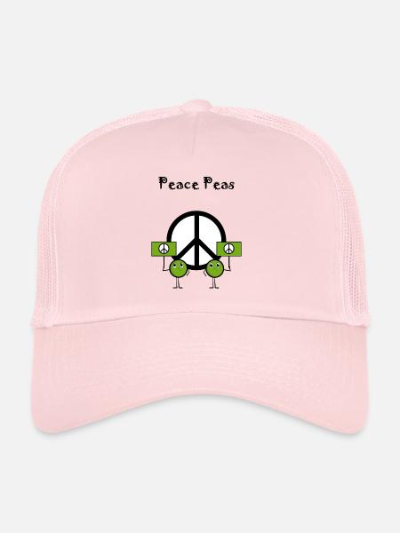 Pois de la paix - Casquette trucker  - rose pâle - Devant