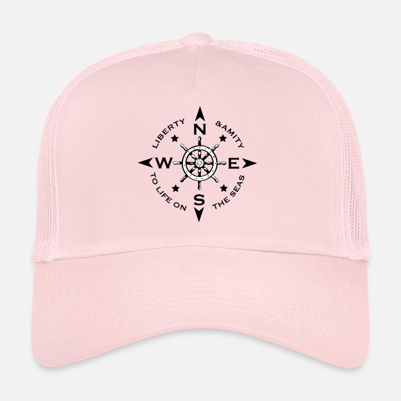 Windrose pour le capitaine - Casquette trucker  - rose pâle