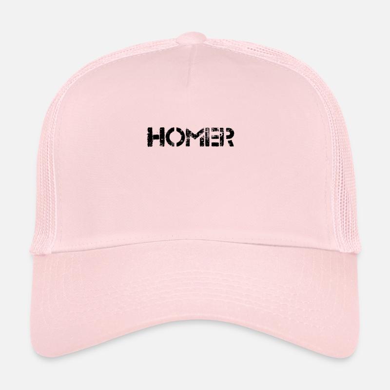 Homer (noir) - Casquette trucker  - rose pâle