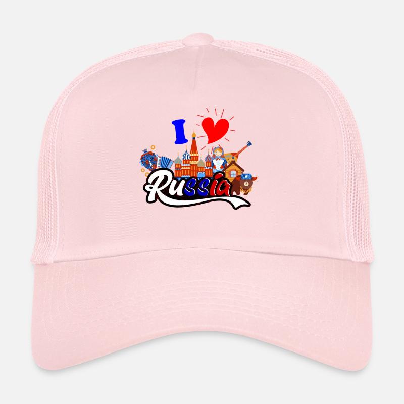 J'aime l'idée de cadeau de la Russie, cadeau - Casquette trucker  - rose pâle