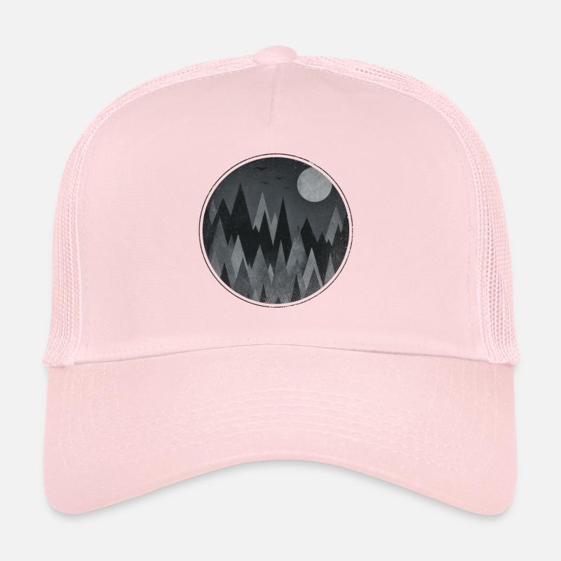 Black & White Triangles Abstract mountains design Trucker Cap