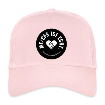 ME/CFS IS REAL 🖤 rond - noir - Casquette trucker  - rose pâle - Devant