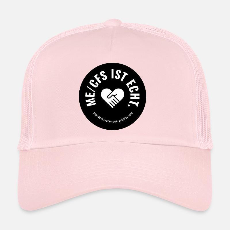 ME/CFS IS REAL 🖤 round - black Trucker Cap