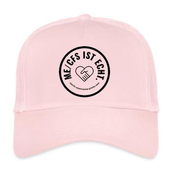 L’EM/CFS IS REAL 🖤 rond - Casquette trucker  - rose pâle - Devant