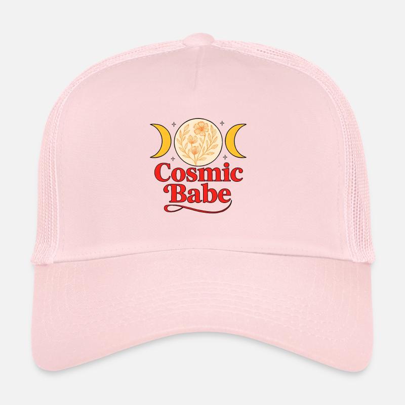 Cosmic Babe – Mond Design in Rot & Gelb Trucker Cap