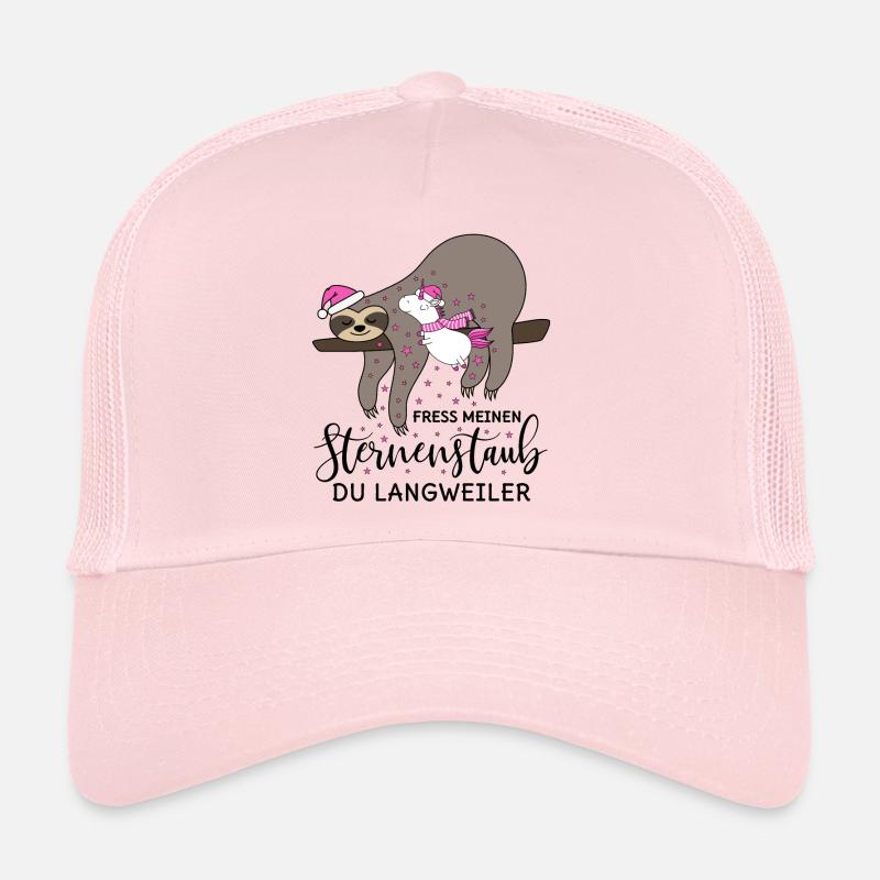 Faultier Einhorn Sternenstaub Weihnachten Winter - Trucker Cap - Hellrosa