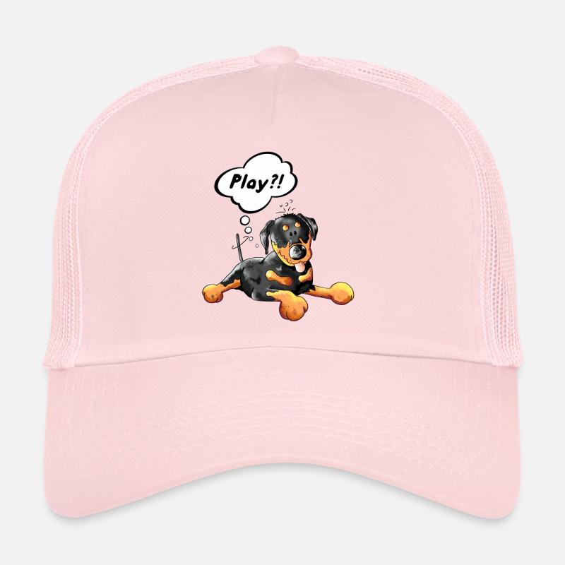 Drôle Rottweiler - Casquette trucker - rose pâle