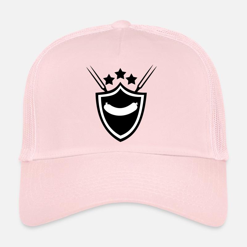 Saucisse grillée - Casquette trucker  - rose pâle