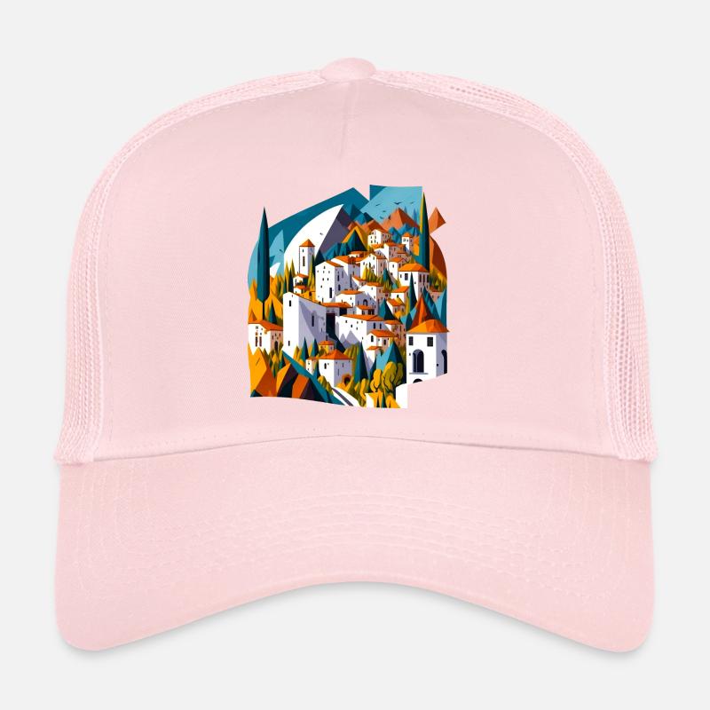 Mediterranes Bergdorf - Trucker Cap - Hellrosa