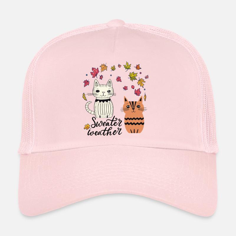 Chats dans les feuilles d'automne Casquette trucker 