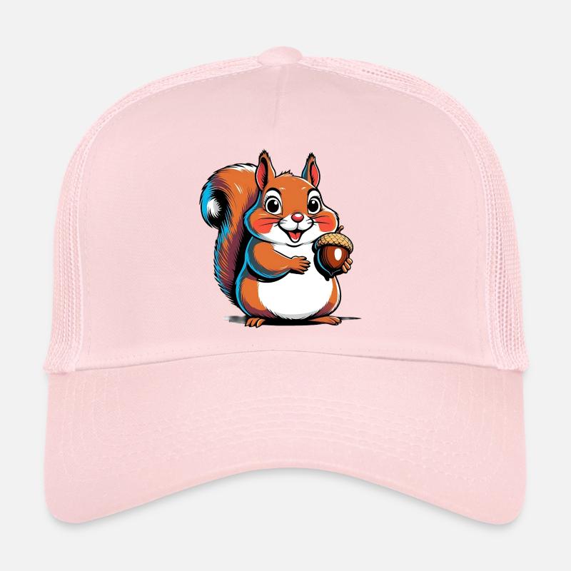 Niedlicher Eichhörnchen Druck mit Eichel Trucker Cap