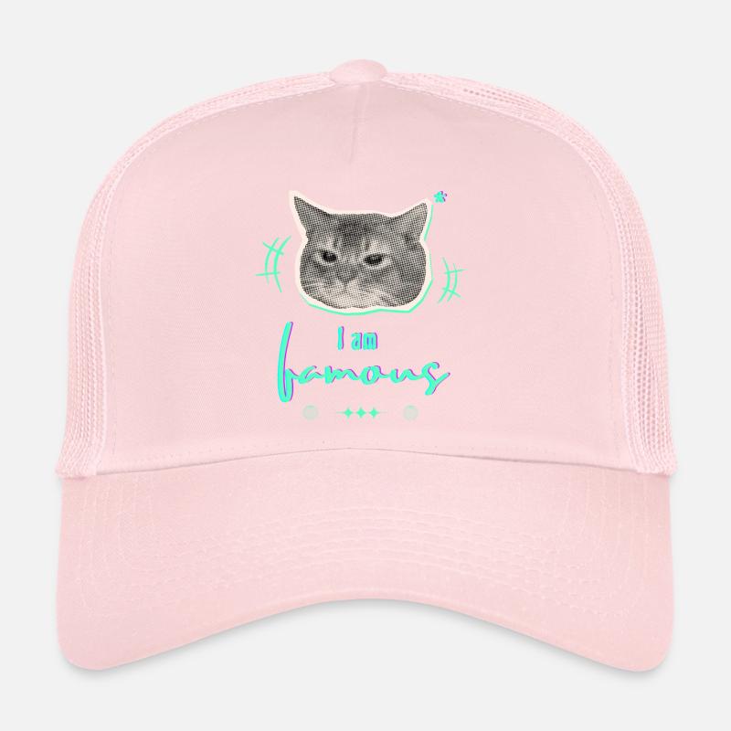 Conception humoristique de mèmes de chat - Je suis célèbre Casquette trucker 