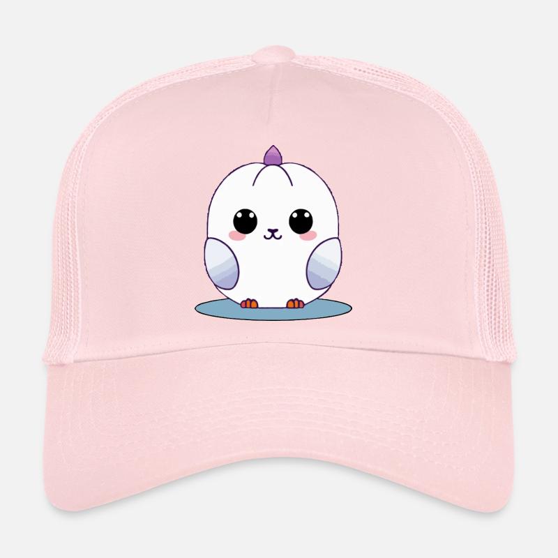 Kawaii White Chick with Purple Accents Trucker Cap
