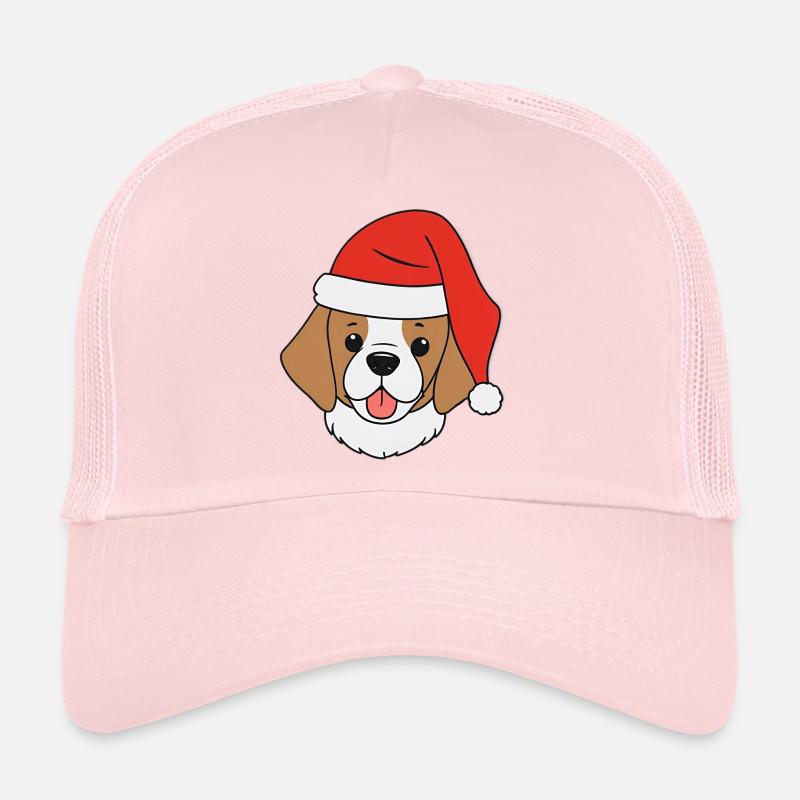 Dog with Christmas hat - Trucker Cap - pale pink