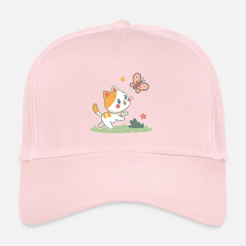 Playful Cat and Butterfly Trucker Cap