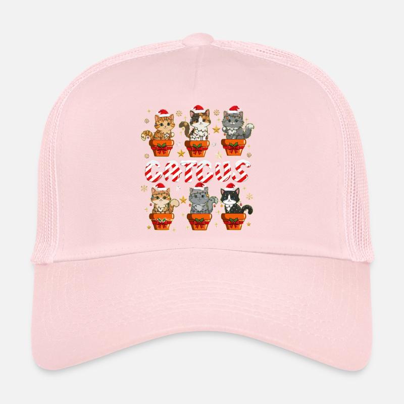 Magie de Noël des Chats dans le pot cadeau - Casquette trucker - rose pâle