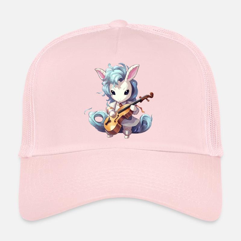 Unicorn playing the violin Trucker Cap