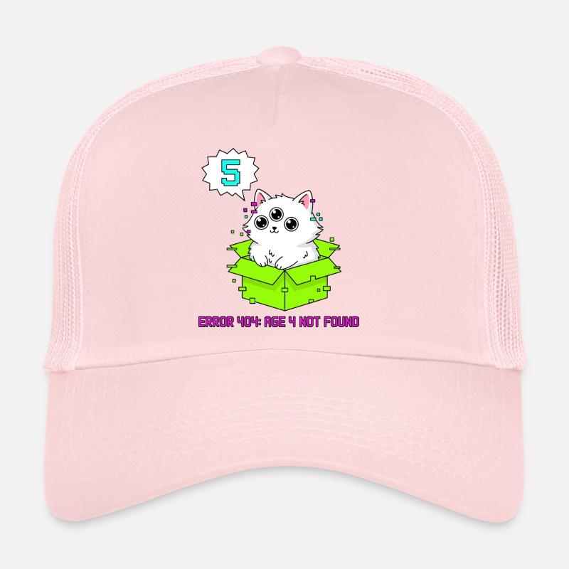 Error 404 Cat 5th Birthday Trucker Cap