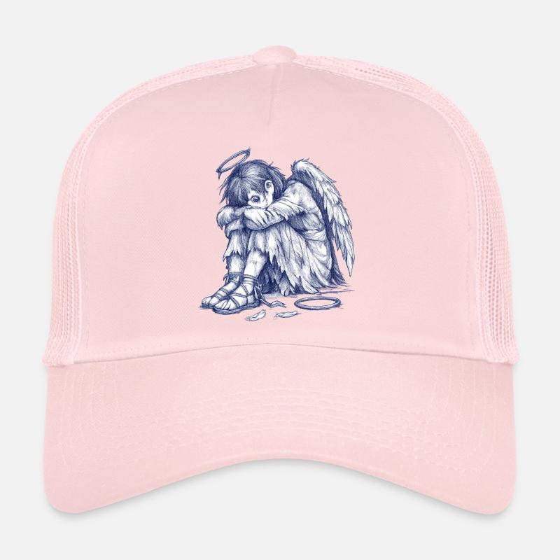 Trauriger Engel  | Handgemalte Zeichnung  Trucker Cap