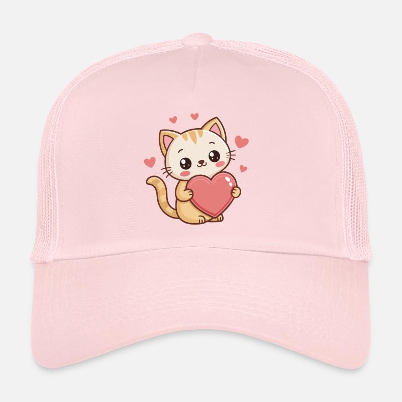 Chaton mignon cœur cartoon Casquette trucker 