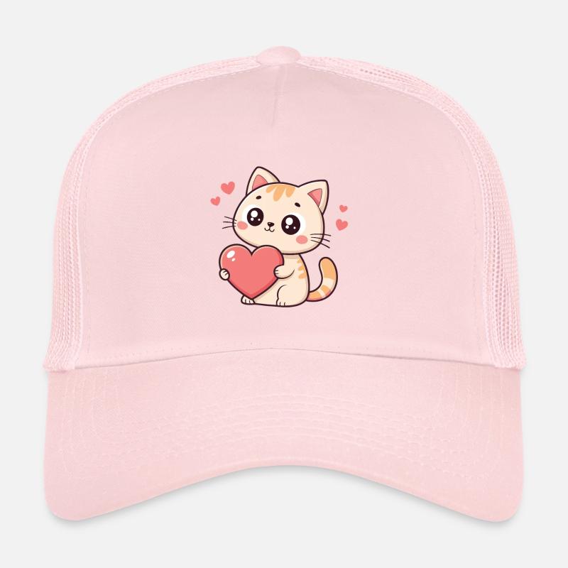 Cat Cuddle Heart Plush Trucker Cap