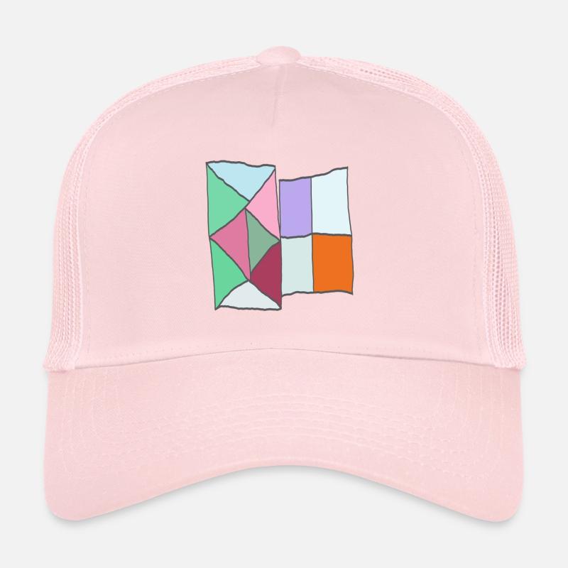 Geometric Quilt Block Mosaic Trucker Cap