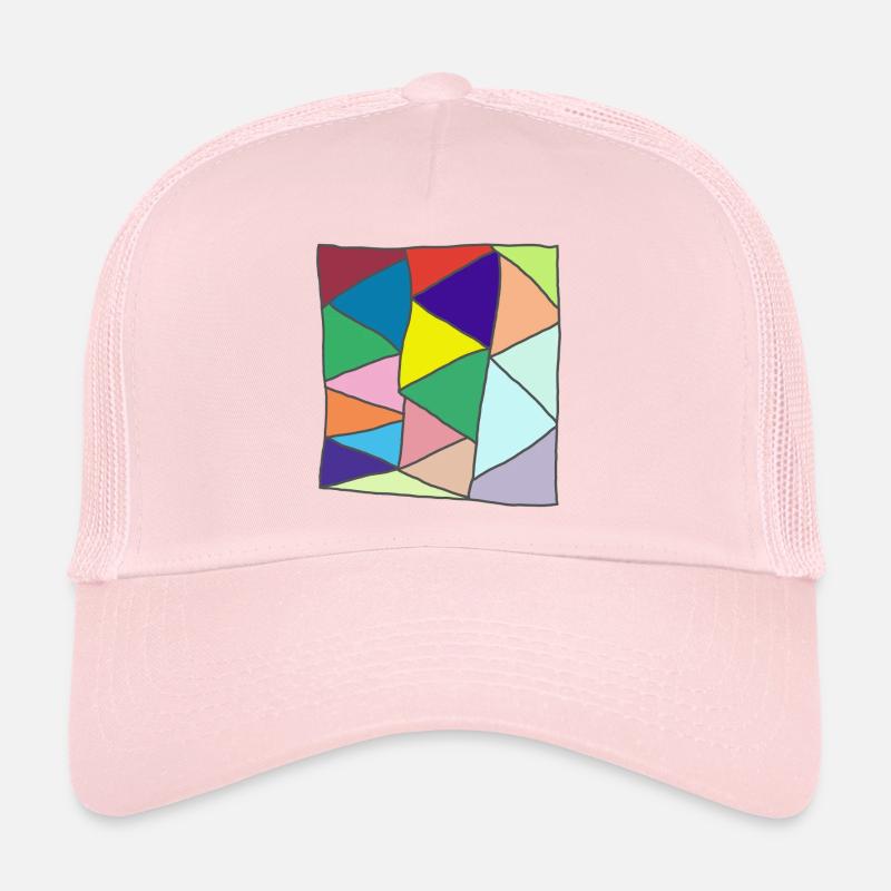 Geometrischer Glasmosaik-Burst - Trucker Cap - Hellrosa