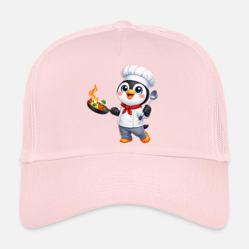 Cuisine animée de dessins animés Chef pingouin mignon Casquette trucker 