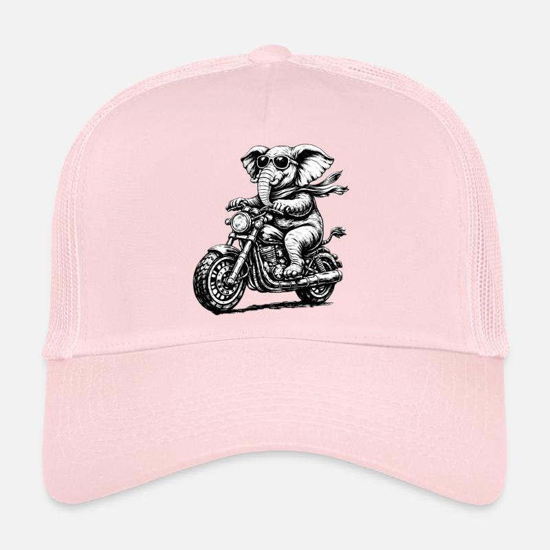 Éléphant sur moto avec style Casquette trucker 