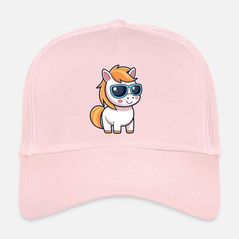 Poney Élégant Lunettes Bleues Casquette trucker 