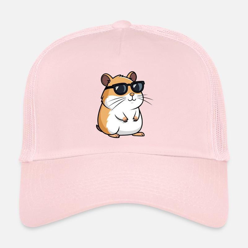 Coole Hamster Dunkle Brille Trucker Cap