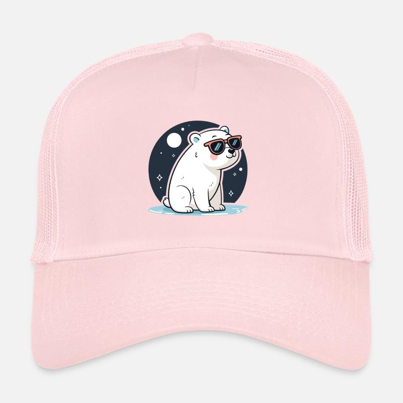 Rote Eisbär-Kosmische Brille Trucker Cap