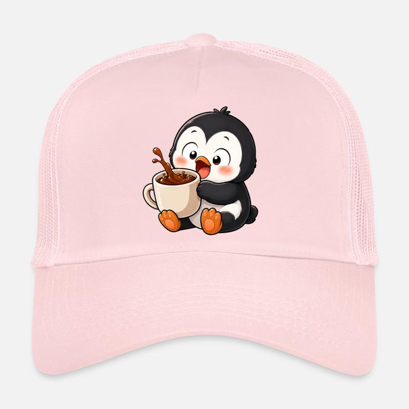 Cute Penguin Coffee Coffee Lover Mugs Trucker Cap
