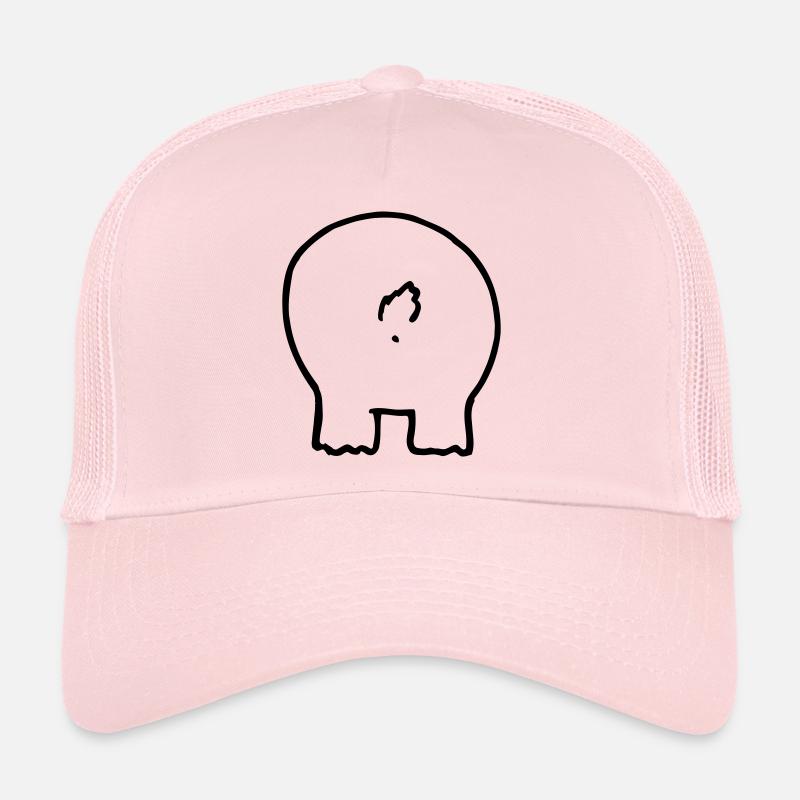 Bear printed 2 sides - Casquette trucker  - rose pâle