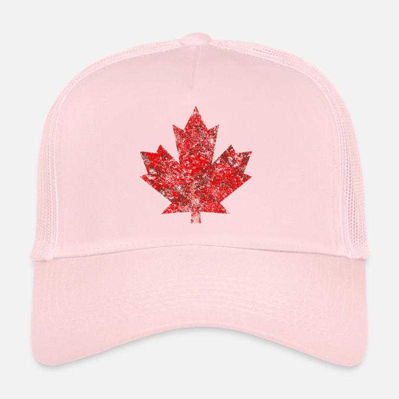 Canada Maple Leaf Maple Leaf Canada America Grunge - Trucker Cap - pale pink