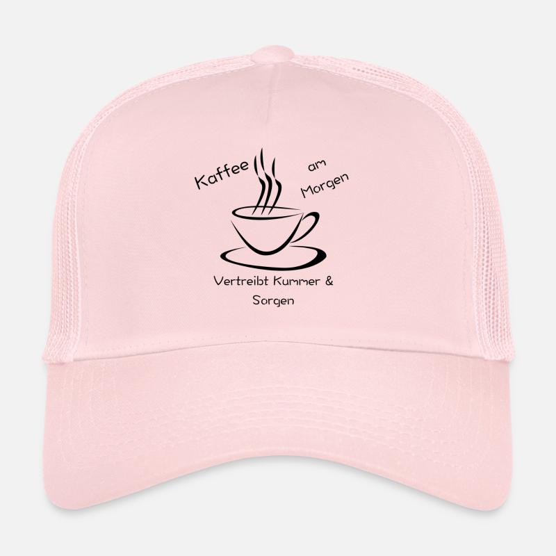 Kaffee Spruch - Trucker Cap - Hellrosa