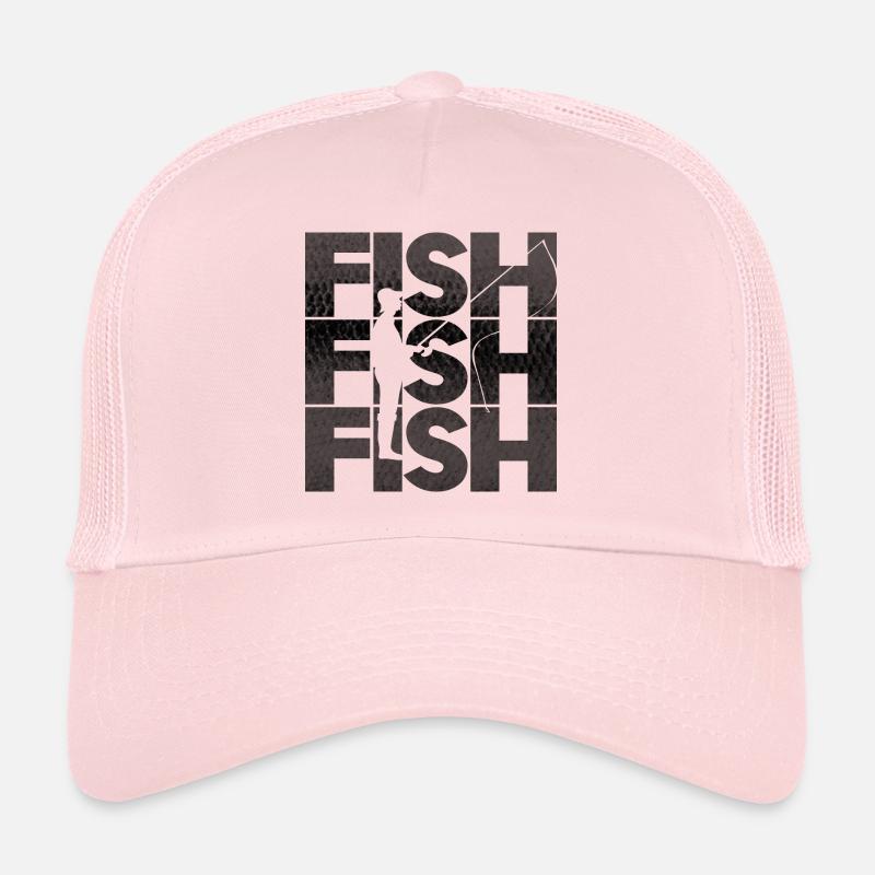 Fish Angler Fisch mit Schuppen in schwarz Geschenk - Trucker Cap - Hellrosa