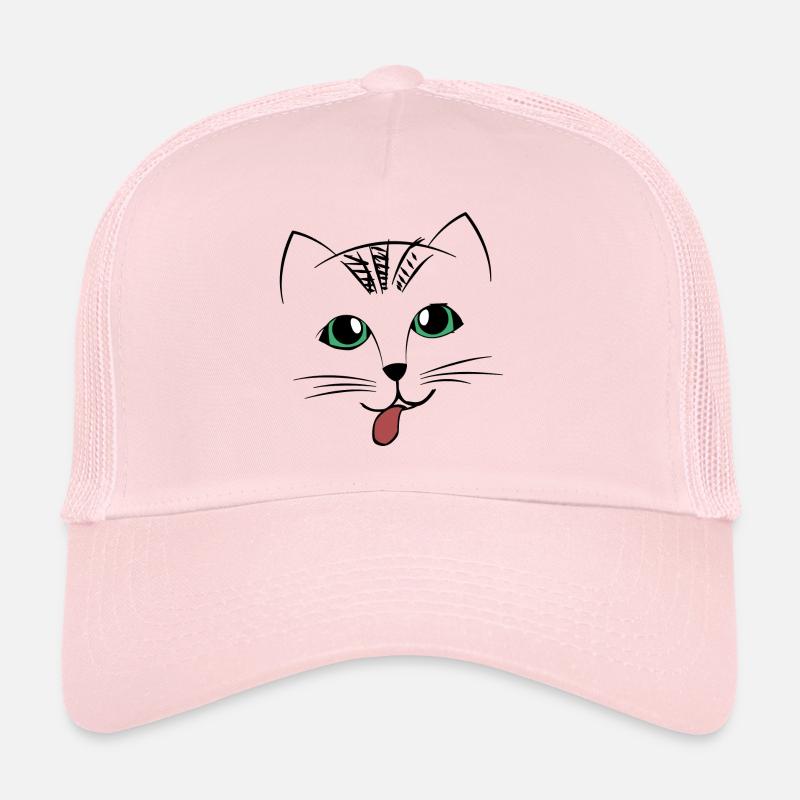 Visage de chat doux avec la langue Casquette trucker 