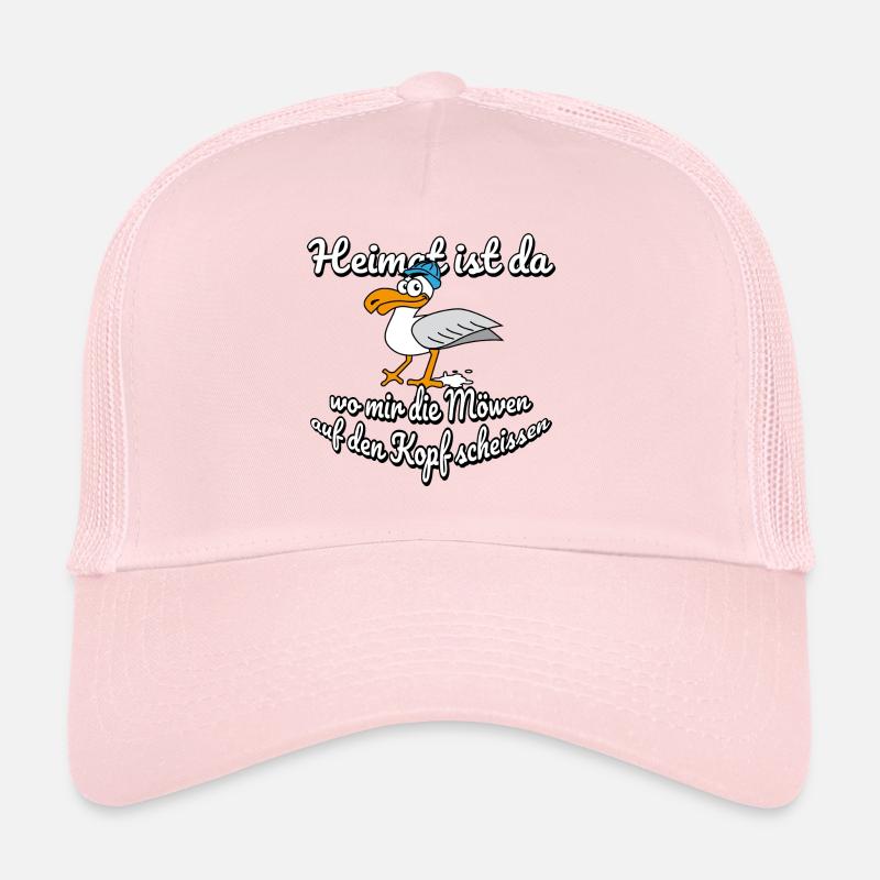 Möwe Möwen Heimat Norddeutschland Geschenk - Trucker Cap - Hellrosa