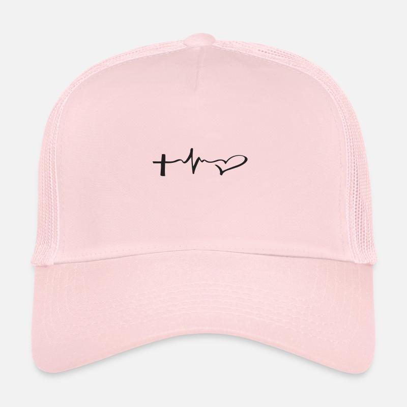 Kreuz = Liebe (schwarzes Logo) - Trucker Cap - Hellrosa